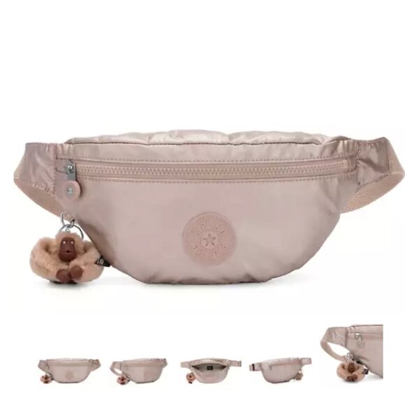 Kipling Pria Pink Metallic Waist Pack - Picture 1 of 7